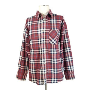 Works Ron Chereskin flannel shirt men's XL extra large red plaid heavy cotton